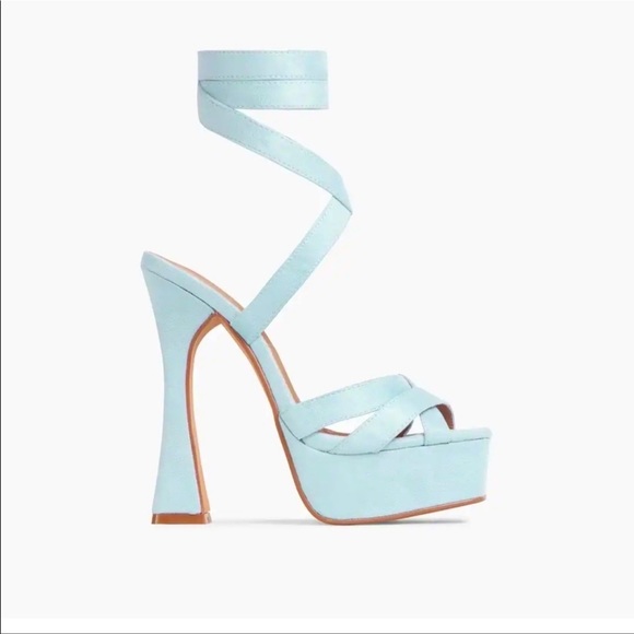 Ego Old Flame Turquoise Blue Square Toe Block Heel Lace Up Platforms size 6 - Picture 2 of 13